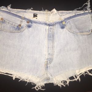 Levis Red Tab Urban Outfitters Button Fly Raw Hem Denim Cutoffs Daisy Duke Short